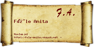 Füle Anita névjegykártya