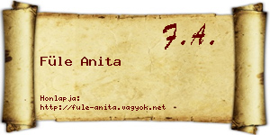 Füle Anita névjegykártya